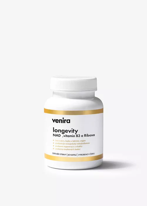 VENIRA longevity - NAD+, vitamin B3 a ribosa, 60 kapslí