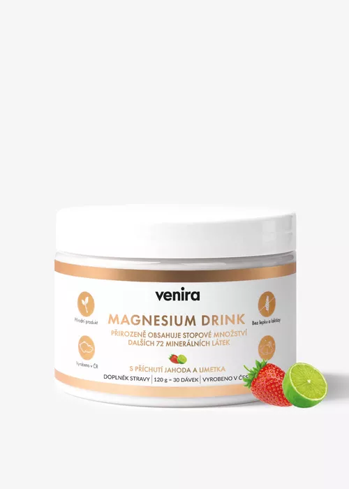 VENIRA magnesium drink, jahoda-limetka, 120 g